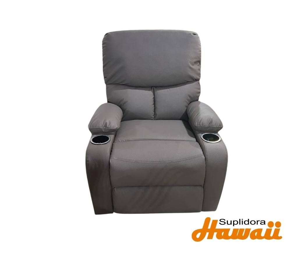 SILLON RECLINABLE MARRON 6007-1R-LSF-16 CPORTA VASO