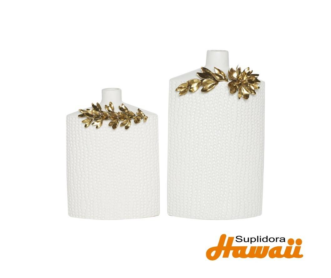 JARRON CONTEMPORANEO GOTEO A71485 DERRETIDO DORADO CBLANCO 16W 11H