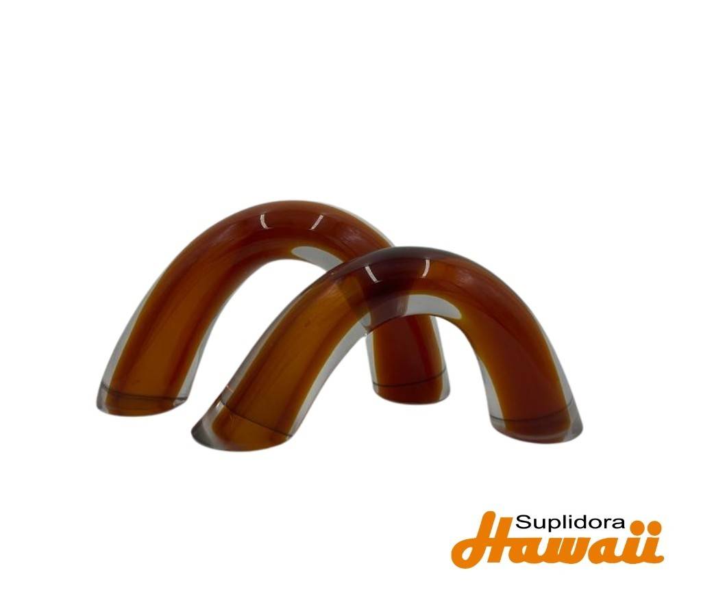 ESCULTURA ABSTRACTA S2 DE ARCO 13621 SUPERPUESTO DCRISTAL NARANJA 9 5H