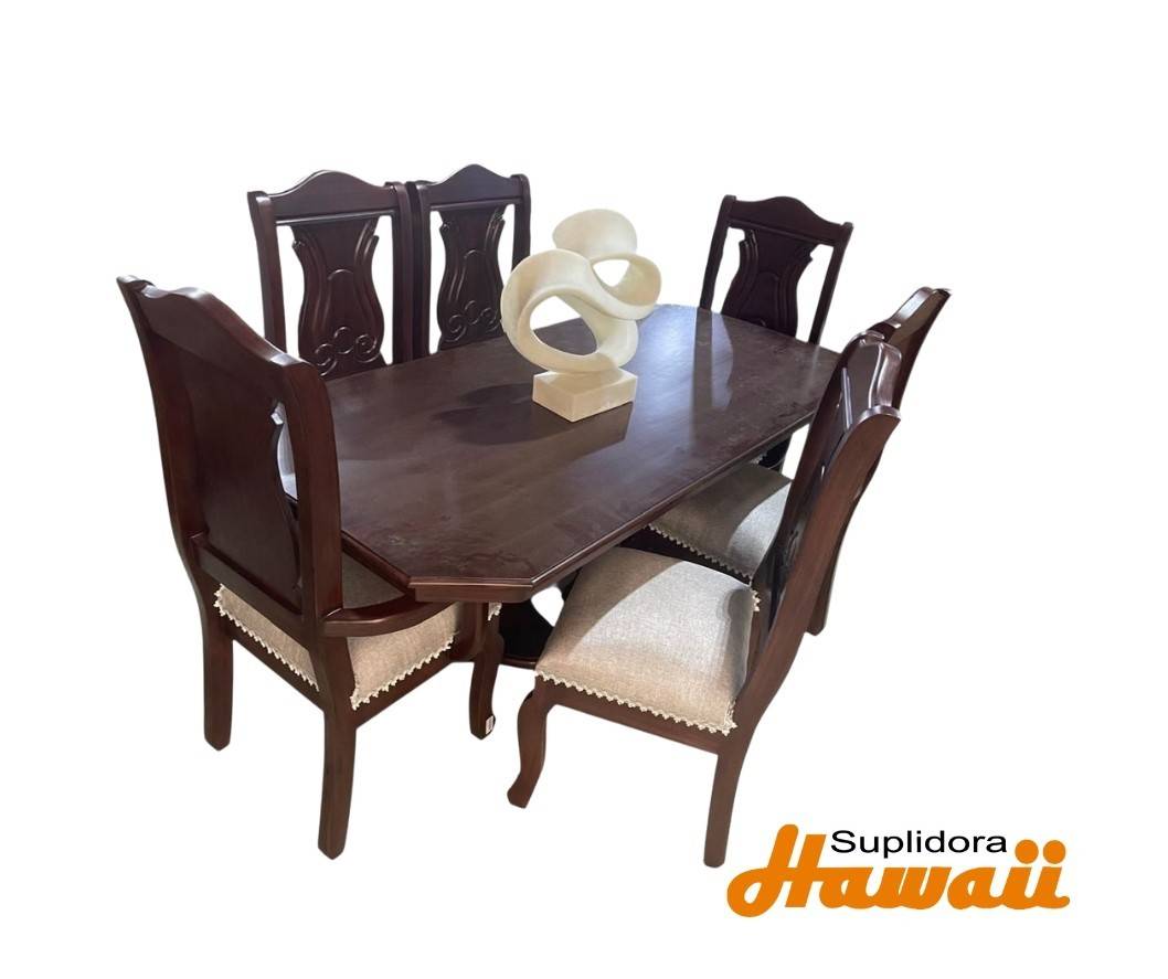 COMEDOR TONY OSCURO TAPIZGRIS OSCURO TMADERA 6S RM