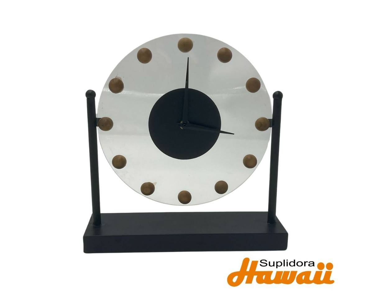 RELOJ DECORATIVA DE METAL NEGRO 13538